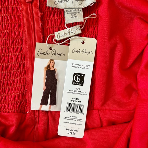 Charlie Paige Jumpsuit - Red and White Polka Dot NWT - Picture 5 of 9